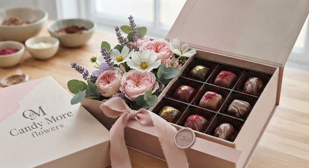 Candy More Floral gift box with flowers and chocolates